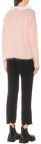 Thumbnail for your product : Miu Miu Lace-trimmed mohair-blend cardigan