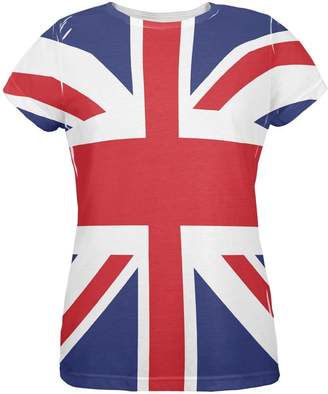 Old Glory British Flag Union Jack All Over Womens T Shirt Multi X-LG