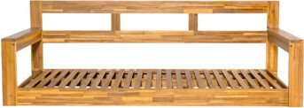 Patio Wooden Twin Size Porch Swing Daybed Frame, Garden Swing Bench Chair With 4 Hanging Ropes For Backyard,Outdoor