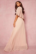 Thumbnail for your product : boohoo Pleated Cape Detail Bridesmaid Maxi Dress