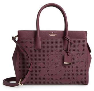 Kate Spade Cameron Street - Candace Perforated Leather Satchel - Purple