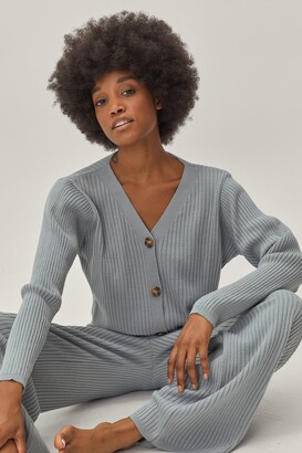 Nasty Gal Womens Petite Ribbed Cardigan and Pants Loungewear Set -  ShopStyle Lingerie