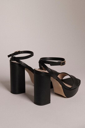 Karen Millen 70's Premium Leather Platform Sandal