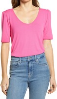 Thumbnail for your product : Gibson Puff Shoulder V-Neck T-Shirt