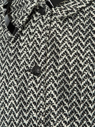 Lanvin tweed style buckle detail collar coat
