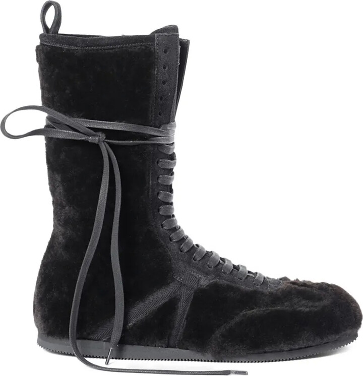 Ann Demeulemeester Shearling Lace-Up Sneakers