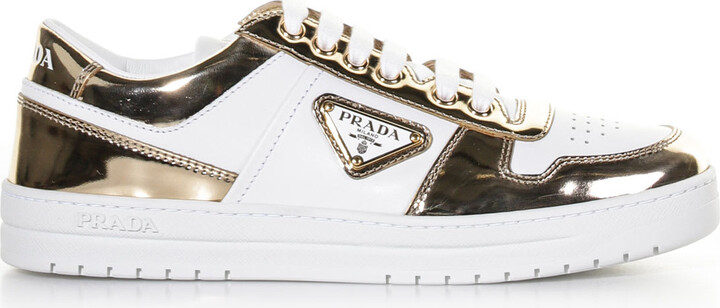 Prada | Shoes | Prada Americas Cup Metallic Gold Womens Sneakers | Poshmark