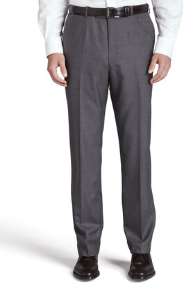 Isaia Flat-Front Trousers, Gray