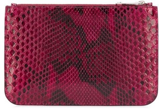 Orciani Python Effect Leather Wallet