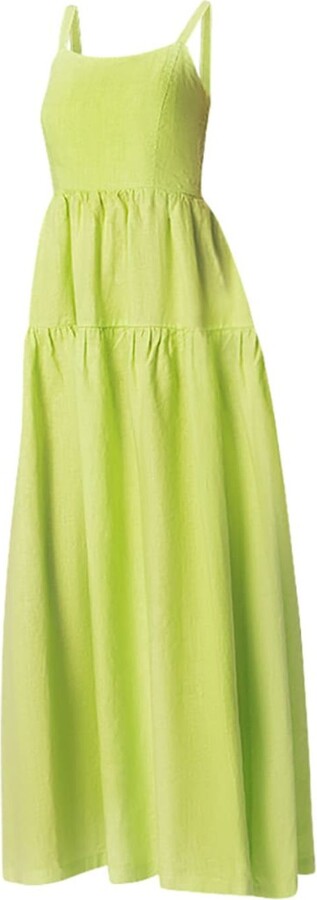 Haris Cotton Green Tank Maxi Dress Kiwi