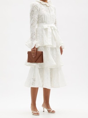 Zimmermann Lovestruck Tiered Cotton-lace Dress - White
