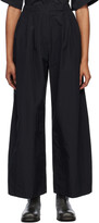Thumbnail for your product : AMOMENTO Black Three Tuck Banding Trousers