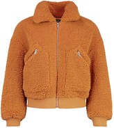 Thumbnail for your product : boohoo Teddy Faux Fur Zip Detail Bomber