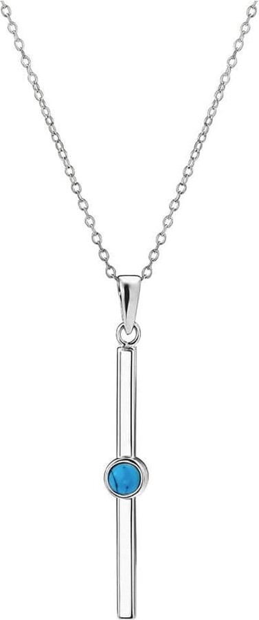 Gold & Honey Silver / Blue Silver & Turquoise Bar Pendant Necklace