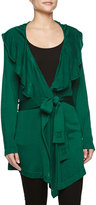 Thumbnail for your product : Escada Ruffle-Collar Wrap Cardigan, Green