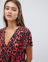Thumbnail for your product : New Look Leopard Tie Front Tee