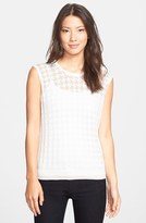 Thumbnail for your product : Vince Camuto Burnout Houndstooth Crewneck Sweater