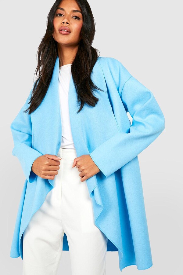 boohoo Wool Look Waterfall Short Coat ShopStyle
