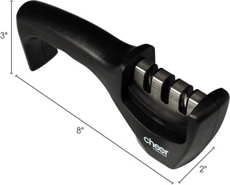 Cheer Collection Kitchen Knife Sharpening Tool with Cut-Resistant Glove Included