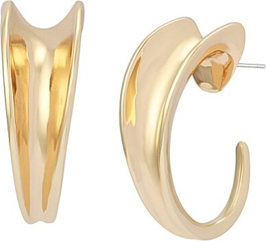Robert Lee Morris Soho Chunky Sculpted Medium Hoop Earrings