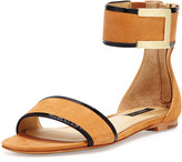 Thumbnail for your product : Rachel Zoe Gracie Ankle-Strap Flat Sandal, Natural