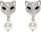 Miu Miu - Boucles d'oreilles à perles et cristaux en argent Cat