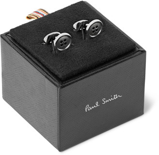 Paul Smith Button Silver-Tone Enamelled Cufflinks