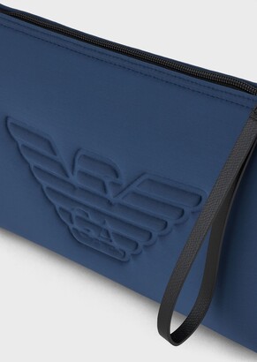 blue armani pouch