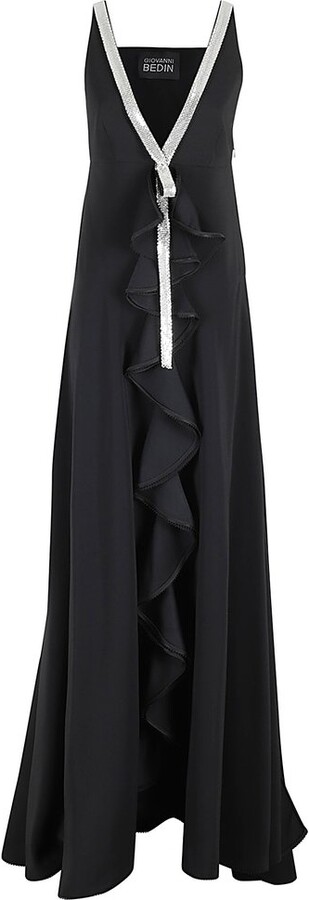 Giovanni Bedin V-Neck Ruffled Maxi Dress