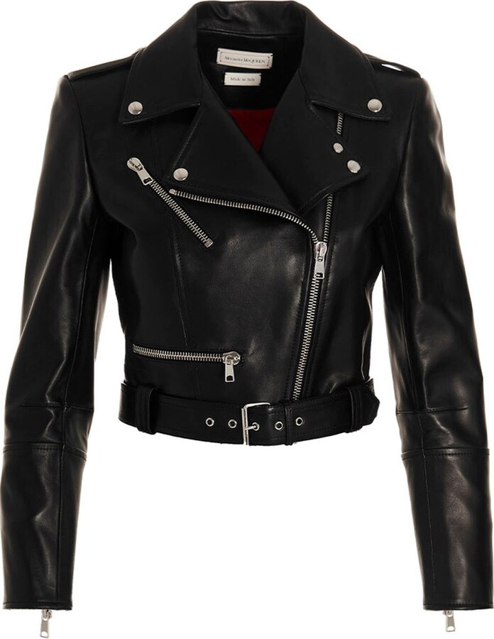 Alexander McQueen Cropped Biker Jacket