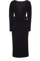 Thumbnail for your product : Dolce & Gabbana Bow-Detailed Wool-Blend Crepe Midi Dress