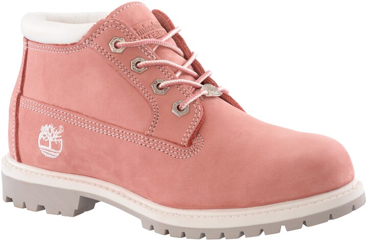 pink timberland leather boots