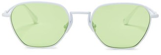 Linda Farrow X Alessandra Rich Hexagonal Sunglasses And Chain - Green