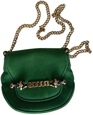 green suede clutch bag