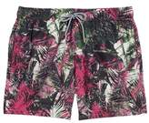Thumbnail for your product : Ted Baker Spencer Tropical Leaf Print Swim Trunks
