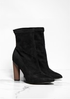 Thumbnail for your product : Missy Empire Lucile Black Faux Suede Pointed Ankle Heeled Boots