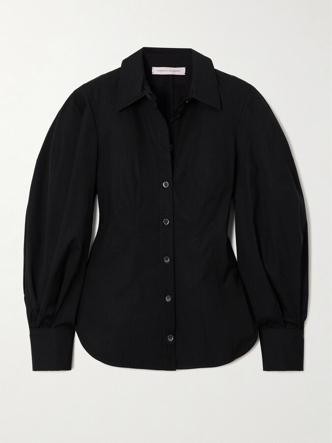 Carolina Herrera Cotton-blend Poplin Shirt - Black