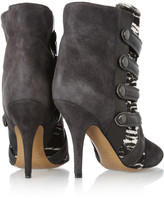 Thumbnail for your product : Isabel Marant Tacy suede, printed calf hair and leather boots