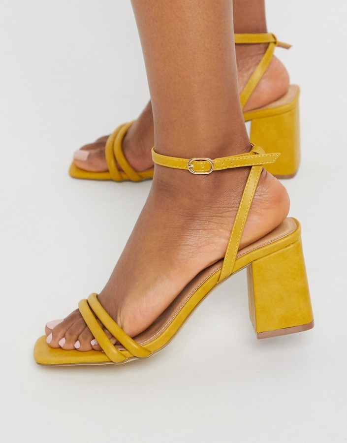 ochre kitten heels