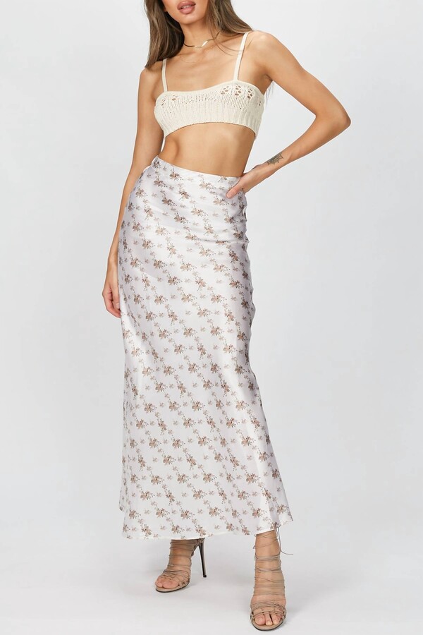 GOEN.J Crochet Knit Bra In Natural Beige