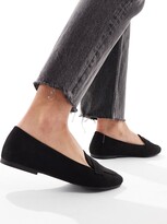 Thumbnail for your product : ASOS DESIGN Lilie loafer ballet flats in black