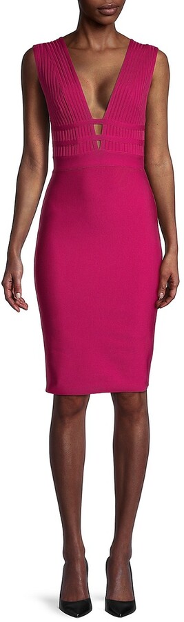 Details about   NEW Codigo Pink Deep Plunge Bodycon Above the Knee Dress D1-13