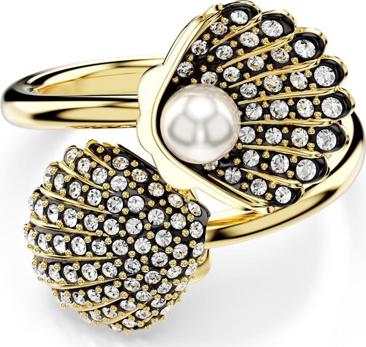 Swarovski Idyllia ring Crystal pearl Shell White Gold-tone plated