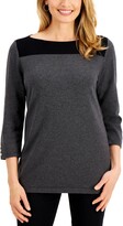 Thumbnail for your product : Karen Scott Colorblocked Boat-Neck Top, Created for Macy's