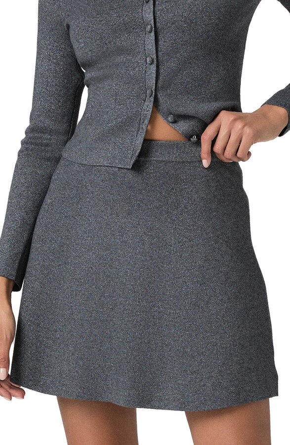 Paige Pomme Metallic Sweater Miniskirt