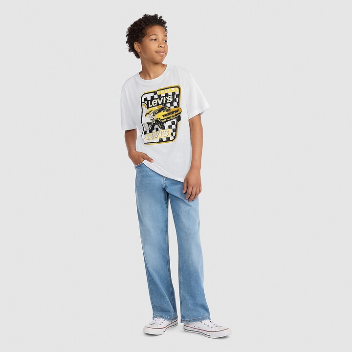 Levi's Levis Race To The Finish Tee Big Boys S-XL T-Shirt - De Blanc XLBlanc De Blanc