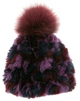Thumbnail for your product : Glamour Puss Glamourpuss Fox Fur Pom-Pom Beanie