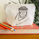 Thumbnail for your product : Equipment Rock On Ruby Personalised 'But First Coffee' Pencil Case