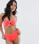 Thumbnail for your product : PrettyLittleThing bikini bottoms in neon coral