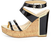 Thumbnail for your product : Ivanka Trump Hagley Cork Wedge Leather Sandal, Black